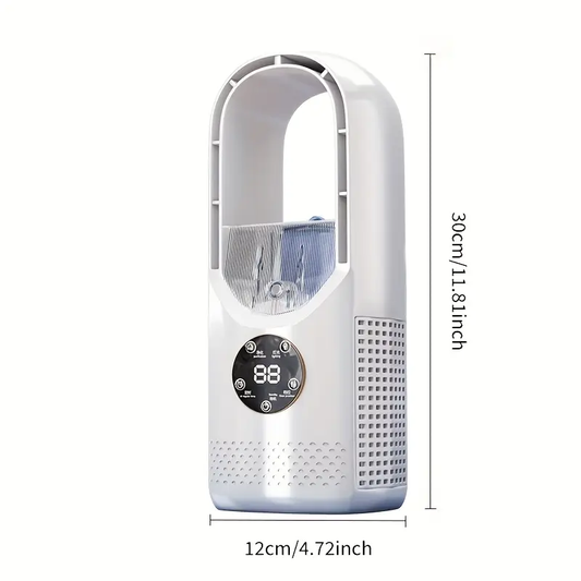 Portable Air Conditioning Fan USB Tower Fan Desktop Bladeless Fan - With Water Mist Cooling, Seven-color LED Ambient Light, Timer And Smart Shutdown - Perfect For Office