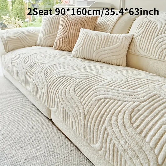 Luxurious Plush Non-Slip Sofa Mat - Pet-Resistant, Breathable Chenille Fabric, Modern Vintage Design for Living Room, Bedroom, Office Decor, Machine Washable, Multiple Sizes Available